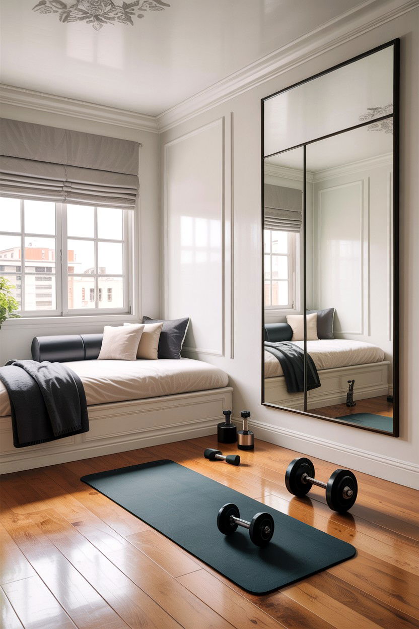 L shaped bedroom with exercise corner - 30 L-shaped bedroom ideas