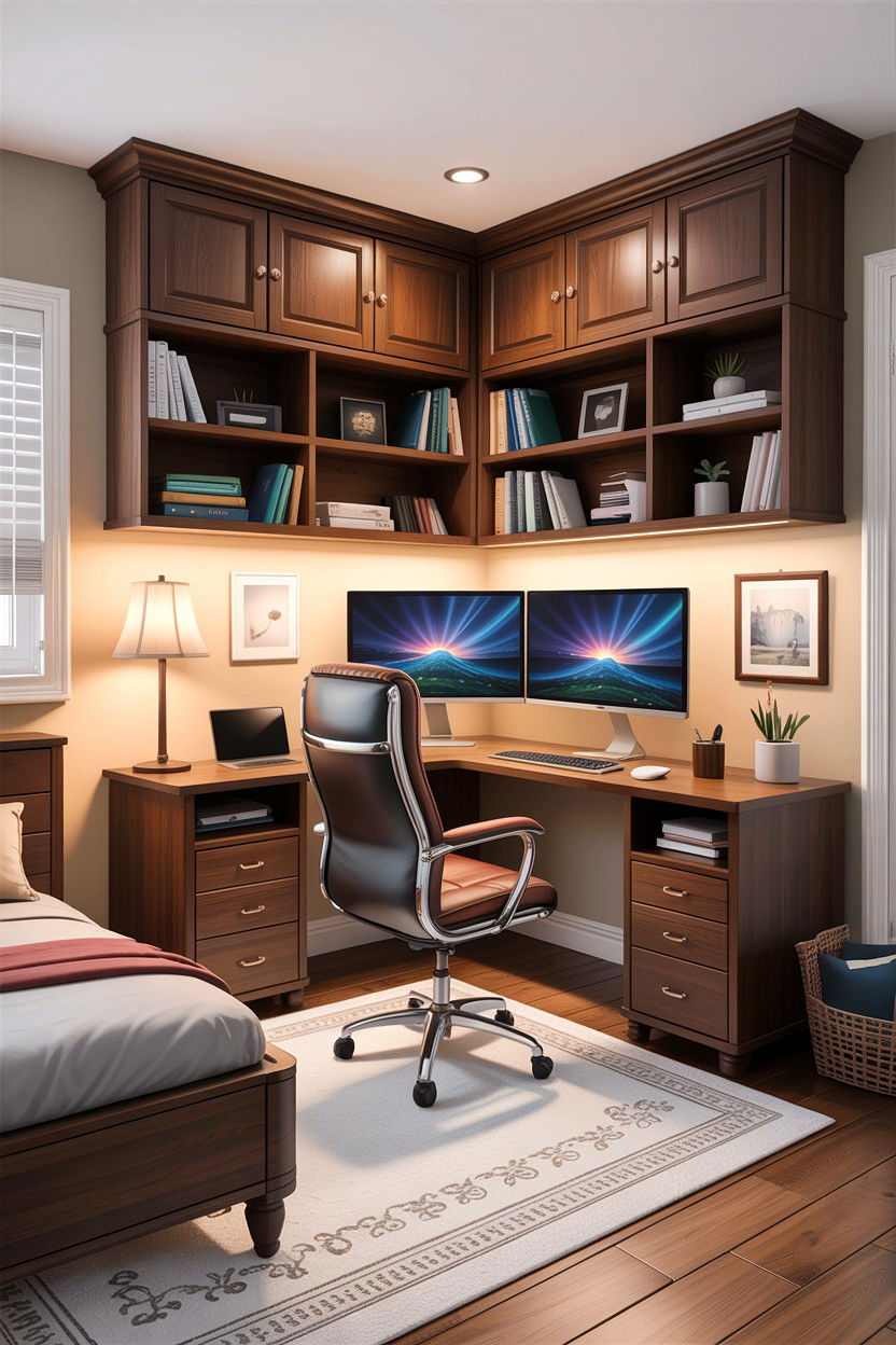 30 Modern Bedroom Workstation Designs for Home Offices
