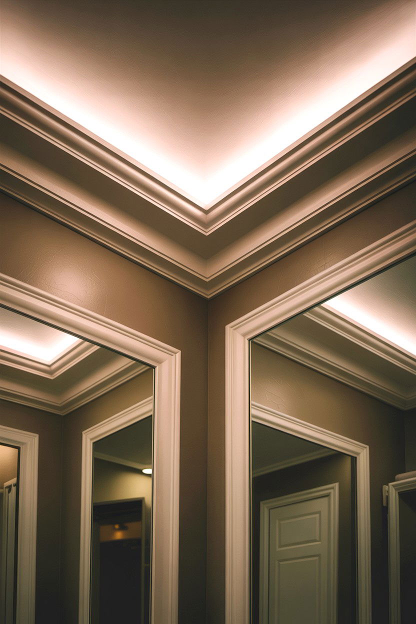 LED Lit Crown Molding Bathroom - 30 bathroom crown molding ideas