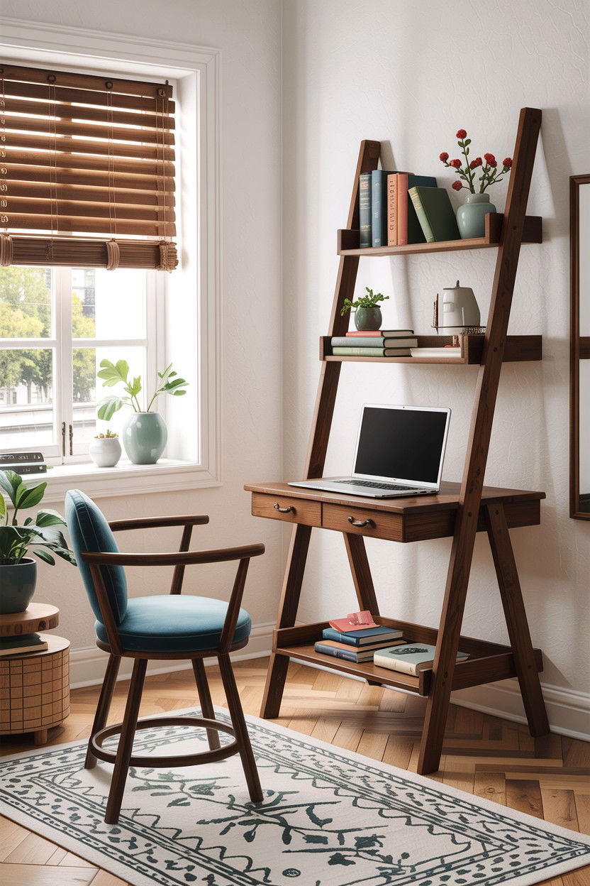 Ladder Desk - 30 bedroom study desk ideas