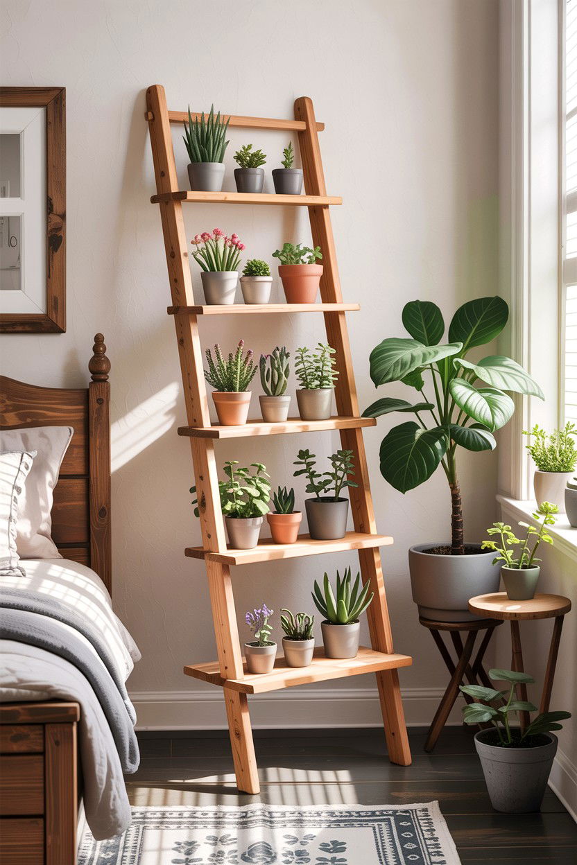 Ladder Plant Stand - 30 bedroom plant stands