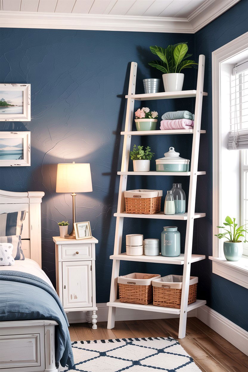 Ladder Shelf Unit - 30 bedroom compact furniture ideas