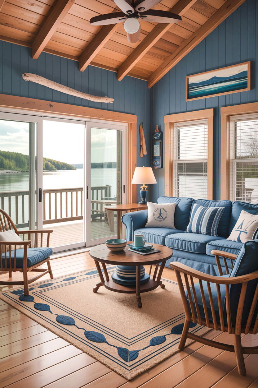 Lake house cabin living room - 30 cabin living room ideas