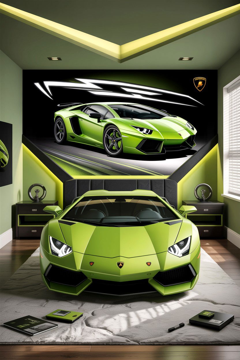 Lamborghini themed bedroom - 30 car themed bedroom ideas