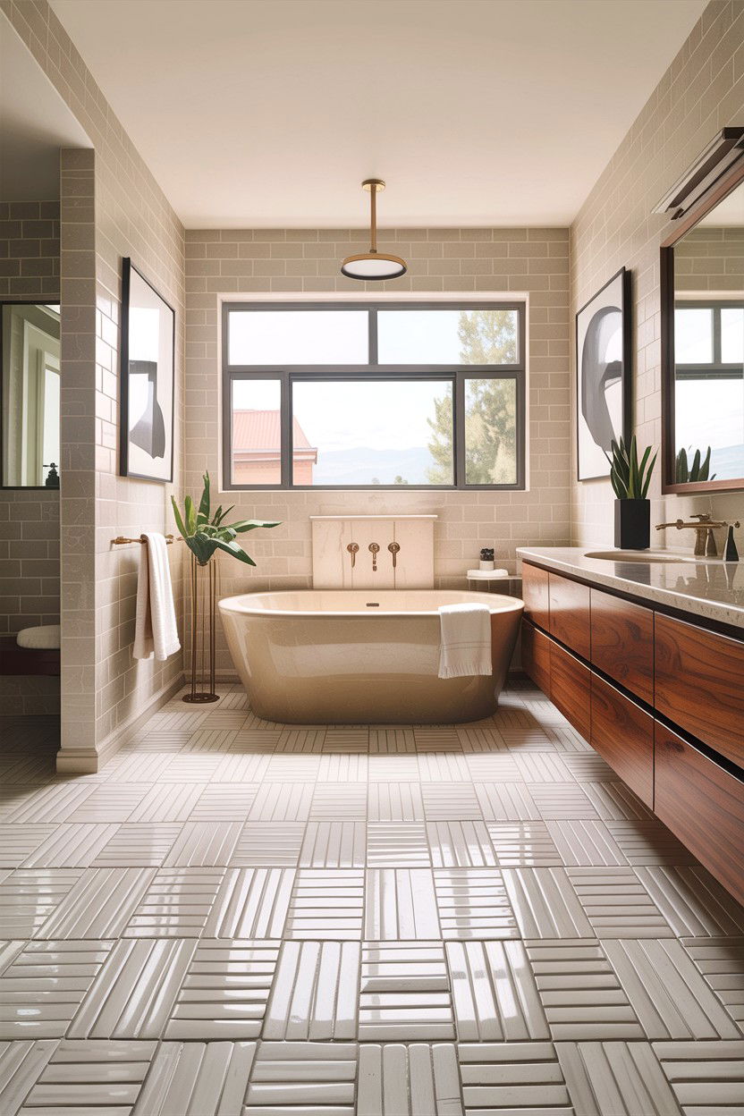 Large Basketweave Tile Bathroom - 30 basketweave tile bathroom ideas