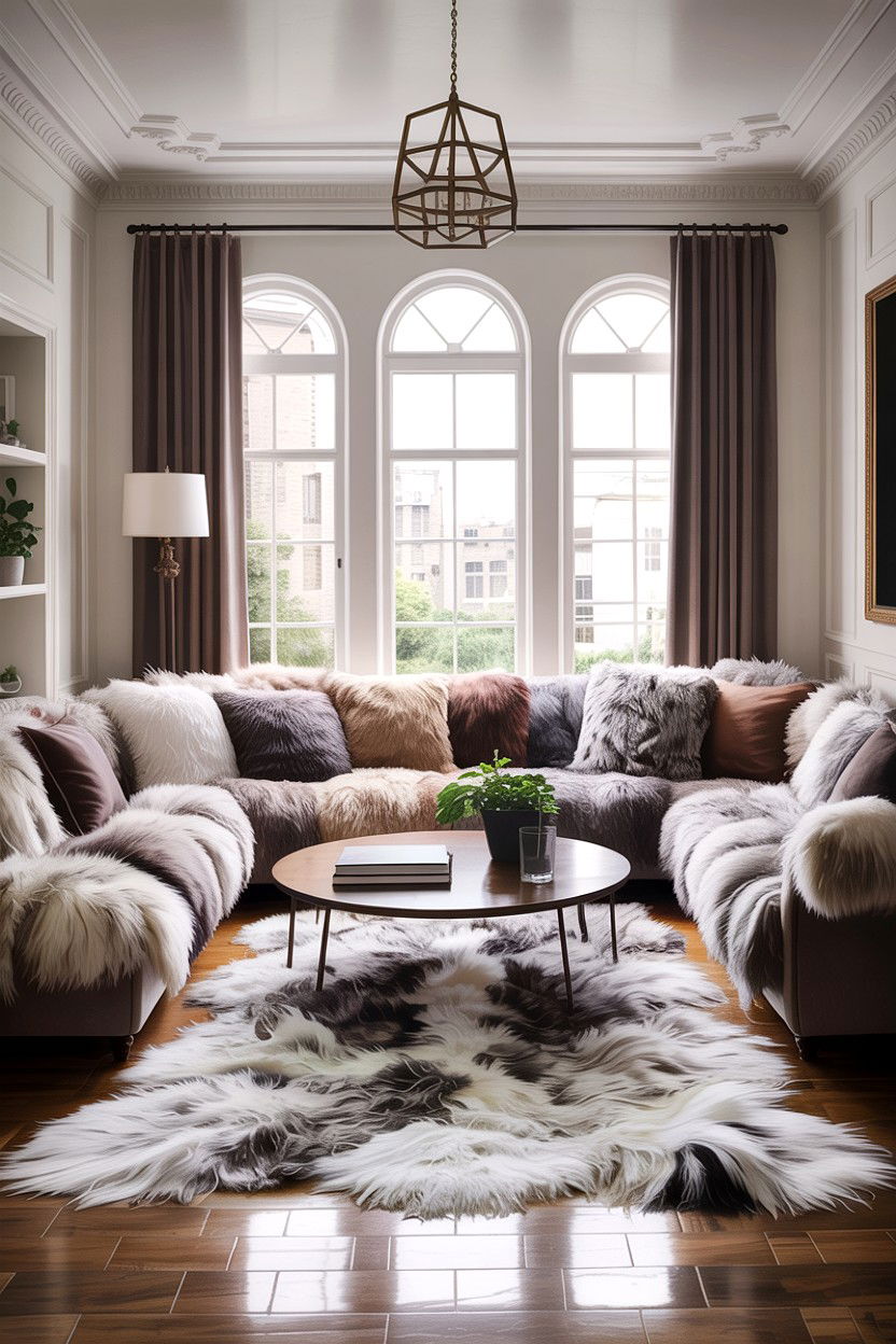 Large Faux Fur Living Room - 30 faux fur living room ideas