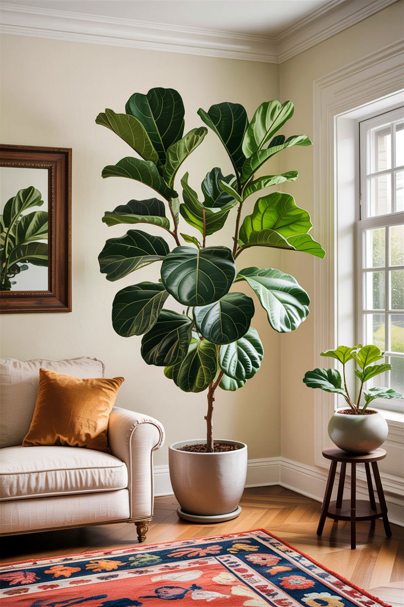 Large Fiddle Leaf Fig Tree In Living Room Corner - 30 living room fiddle leaf fig ideas