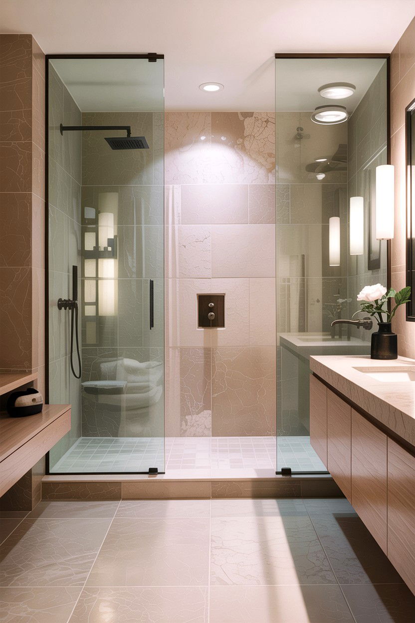 Large Format Limestone Tile Bathroom - 30 limestone bathroom ideas