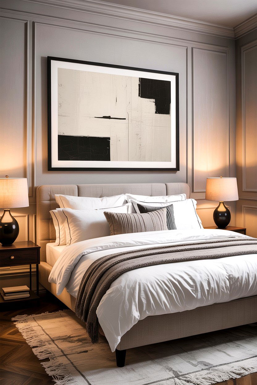 Large Frame Over Bed - 30 bedroom picture frames