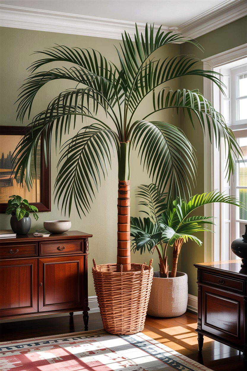 Large Indoor Palm Tree Decor - 30 British colonial bedroom ideas