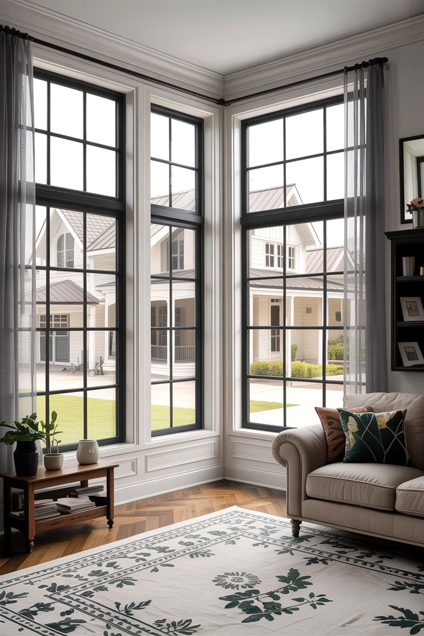 Large Picture Windows - 30 fixer upper living room ideas