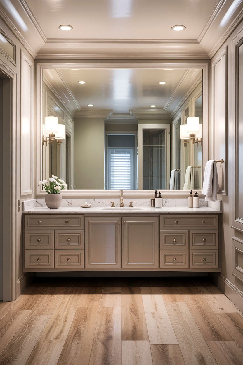 Large Rectangular Mirror - 30 anti-fog mirror bathroom ideas