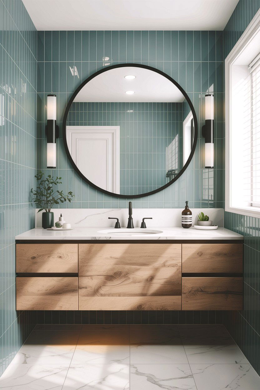 Large Round Bathroom Mirror - 30 frameless bathroom mirror ideas