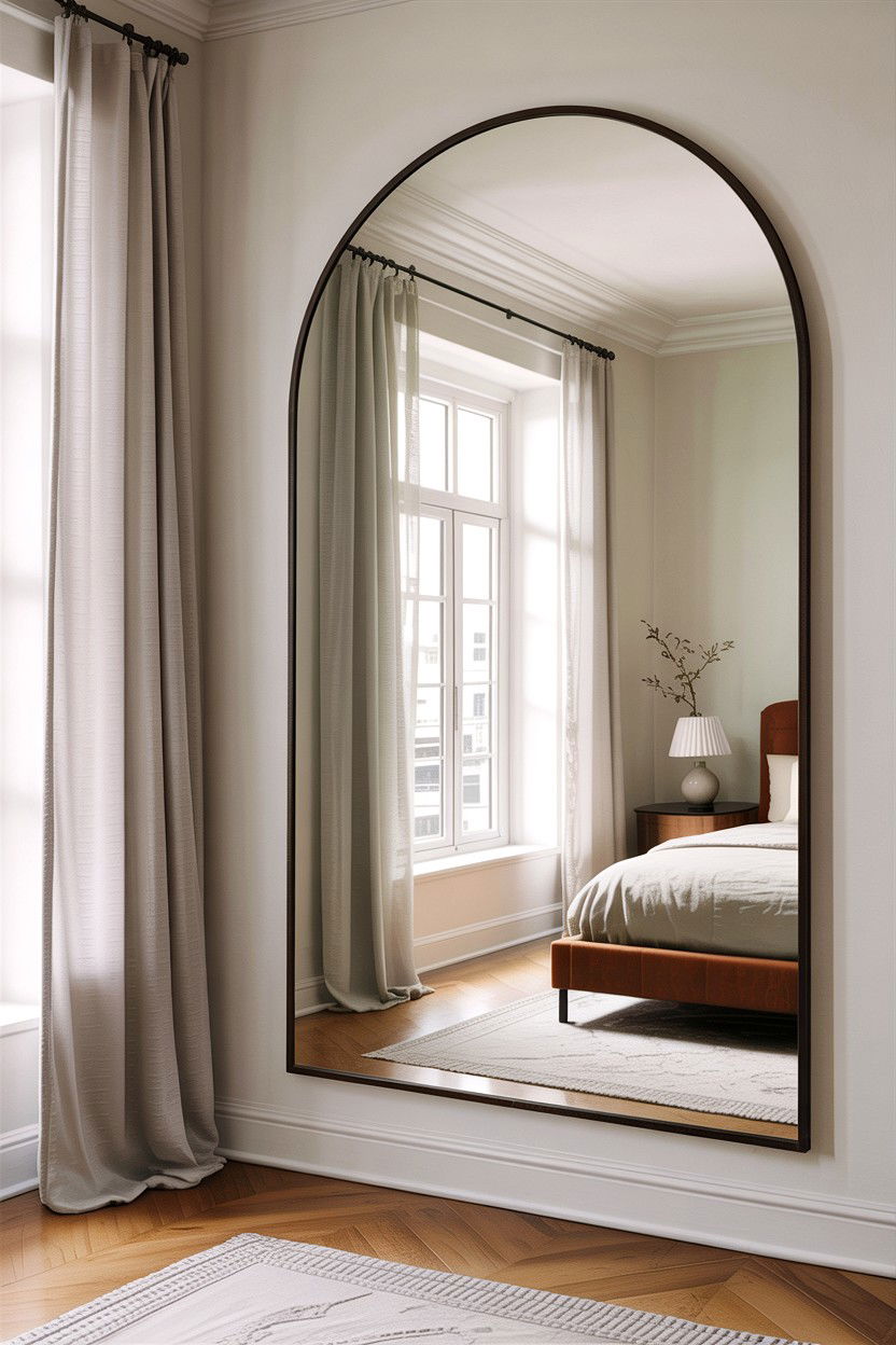 Large Scale Mirror - 30 bedroom wall ideas