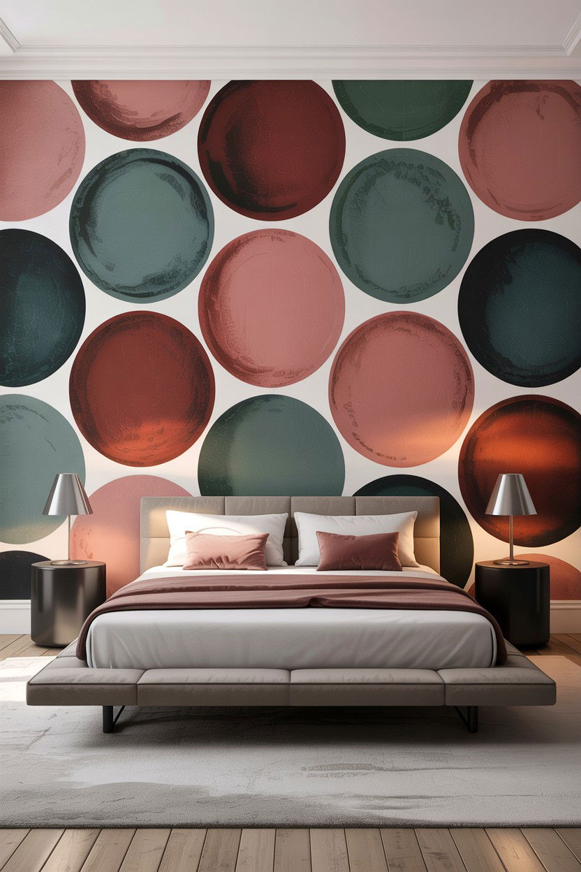 Large Scale Polka Dot Mural - 30 bedroom polka dot walls