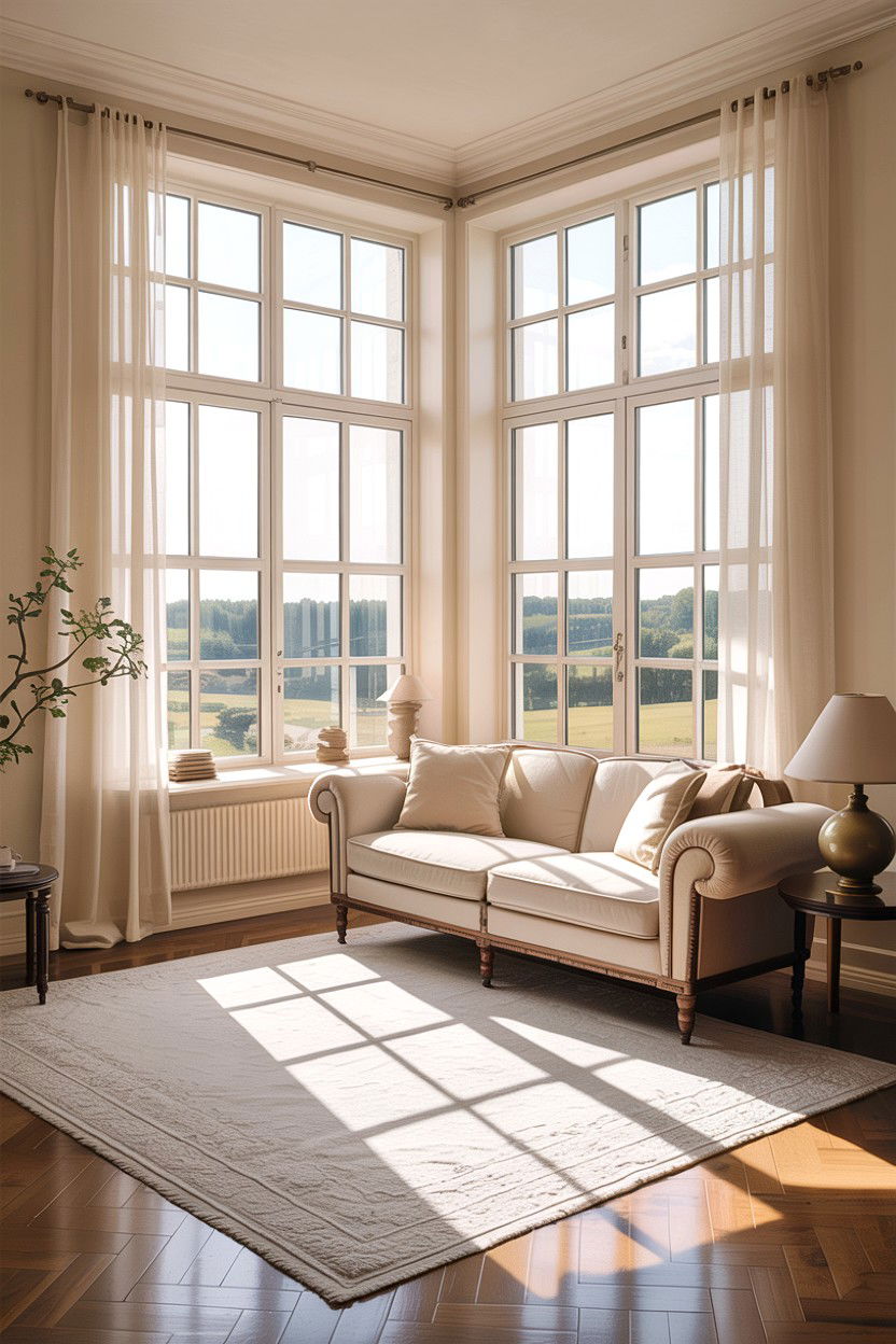 Large Window Cream Living Room - 30 scandinavian cream living room ideas