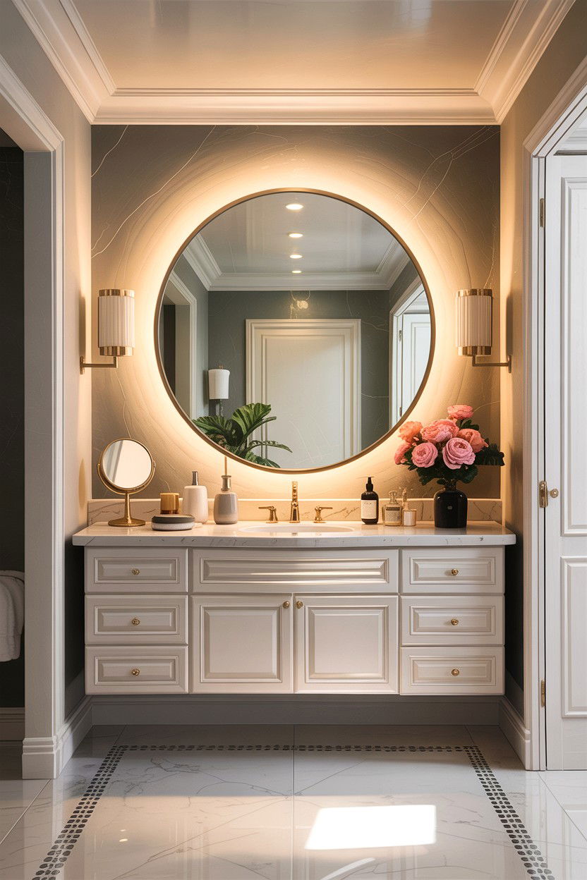 Large bathroom mirror - 30 apartment bathroom ideas