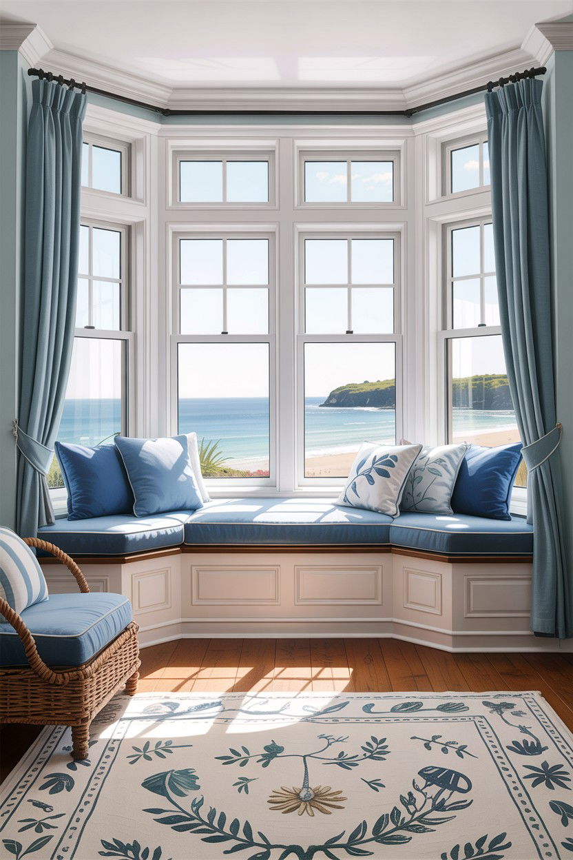 Large bay window - 30 cape cod living room ideas