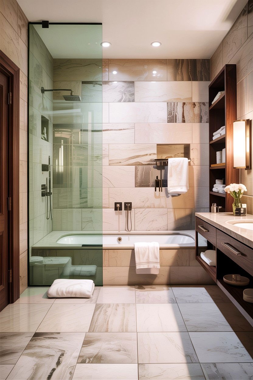 Large format tile bathroom - 30 architect designed bathroom ideas