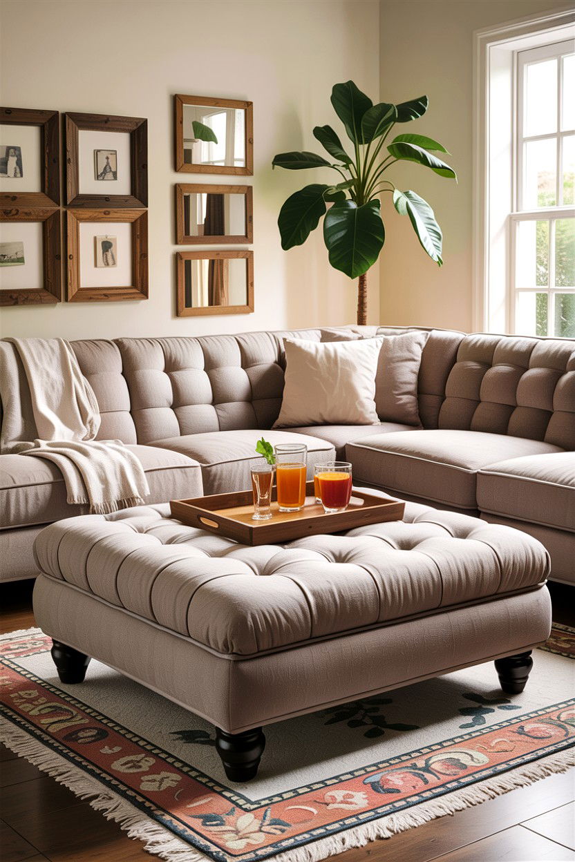 Large ottoman country living room - 30 living room country furniture ideas