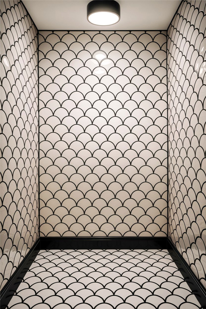 Large scale fish scale tile - 30 fish scale tile bathroom ideas