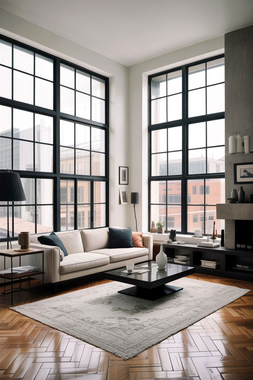 Large window industrial living room - 30 industrial living room ideas