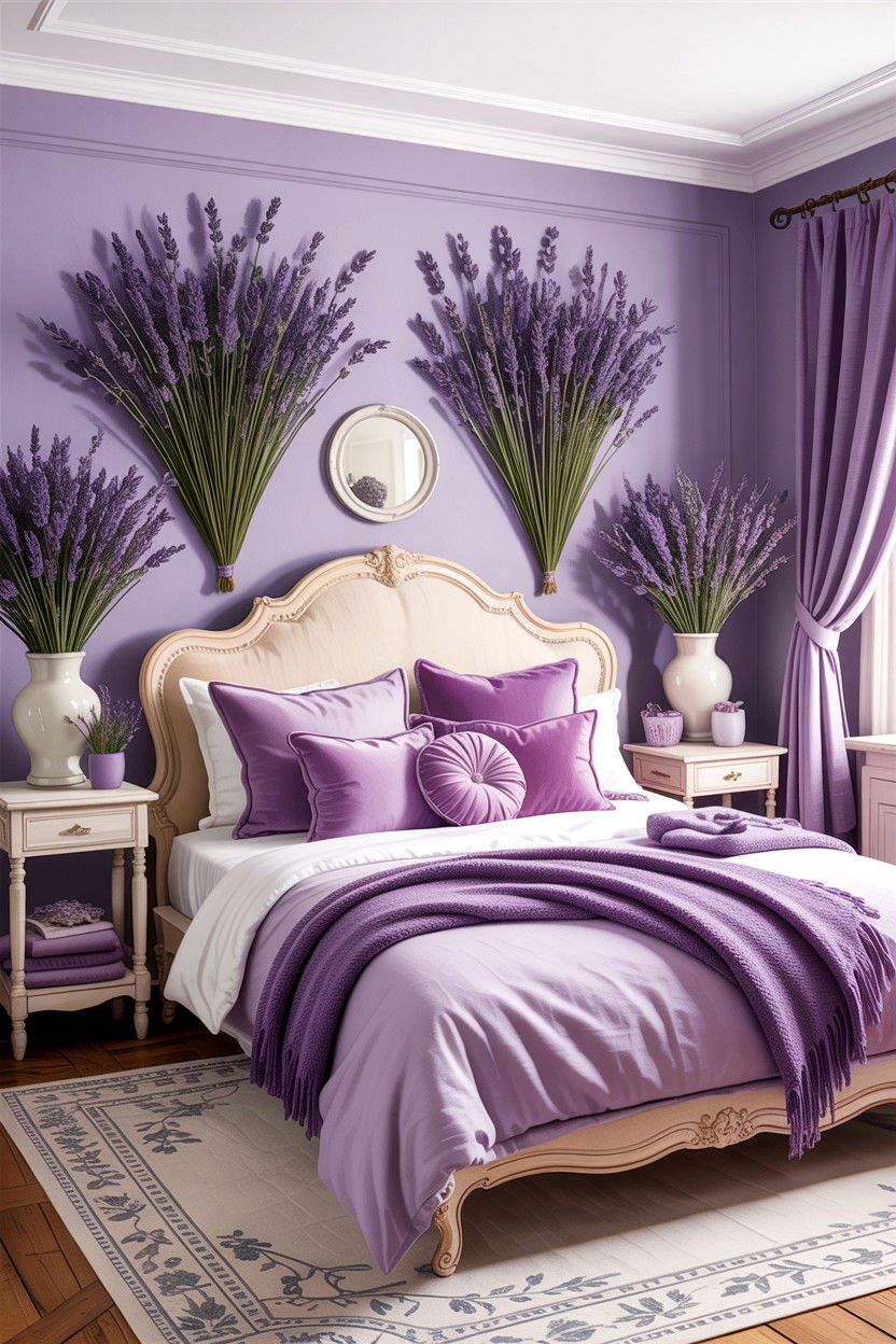 Lavender Decor Accents - 30 French country bedroom ideas