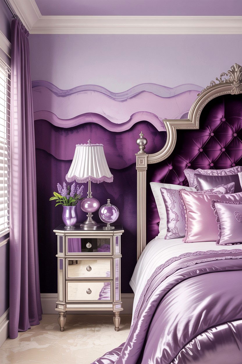 Lavender Ombre Bedroom Wall - 30 bedroom ombre wall ideas