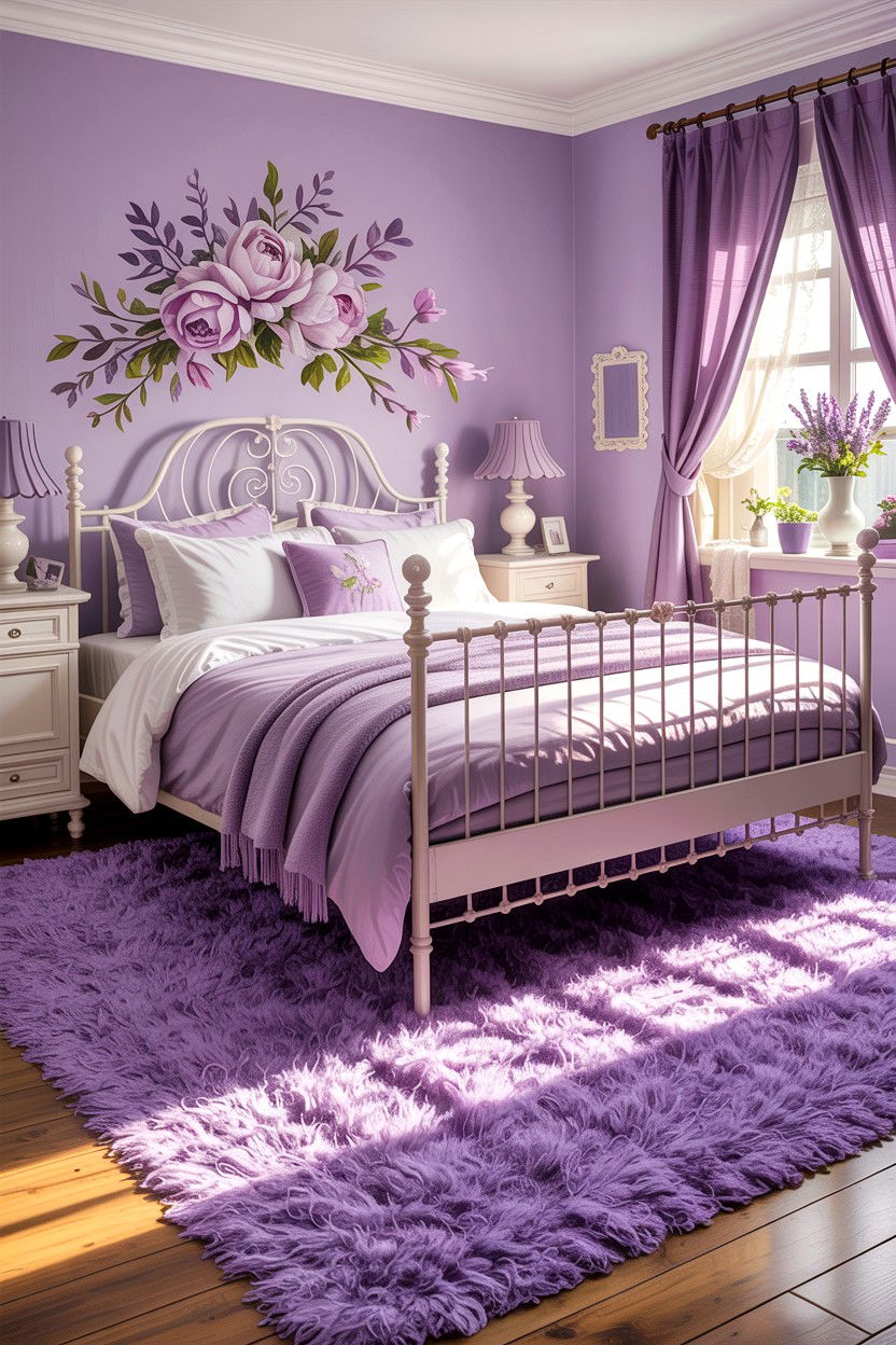 Lavender Shag Rug - 30 bedroom shag rugs
