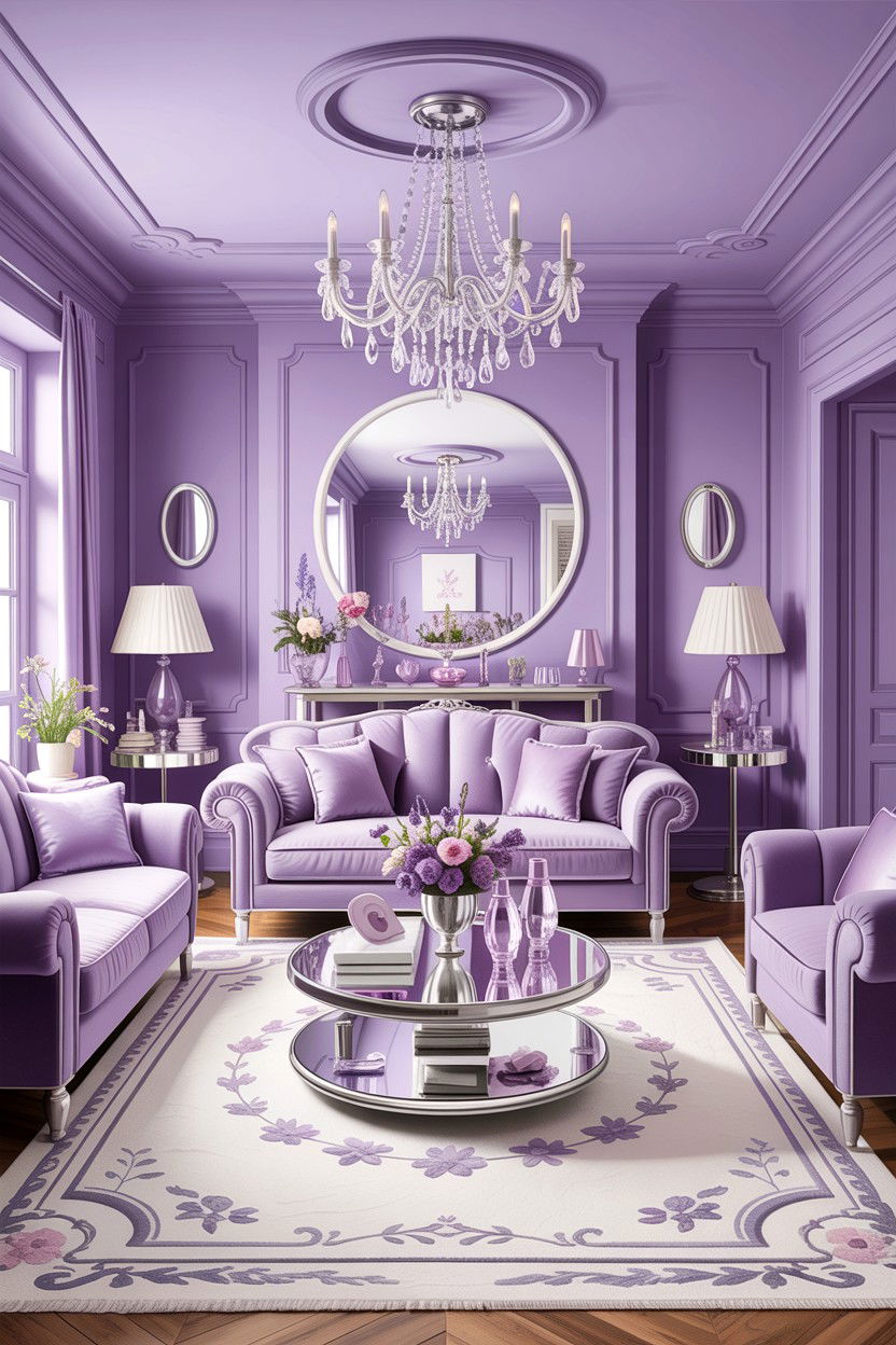 Lavender living room - 30 cool toned living room ideas