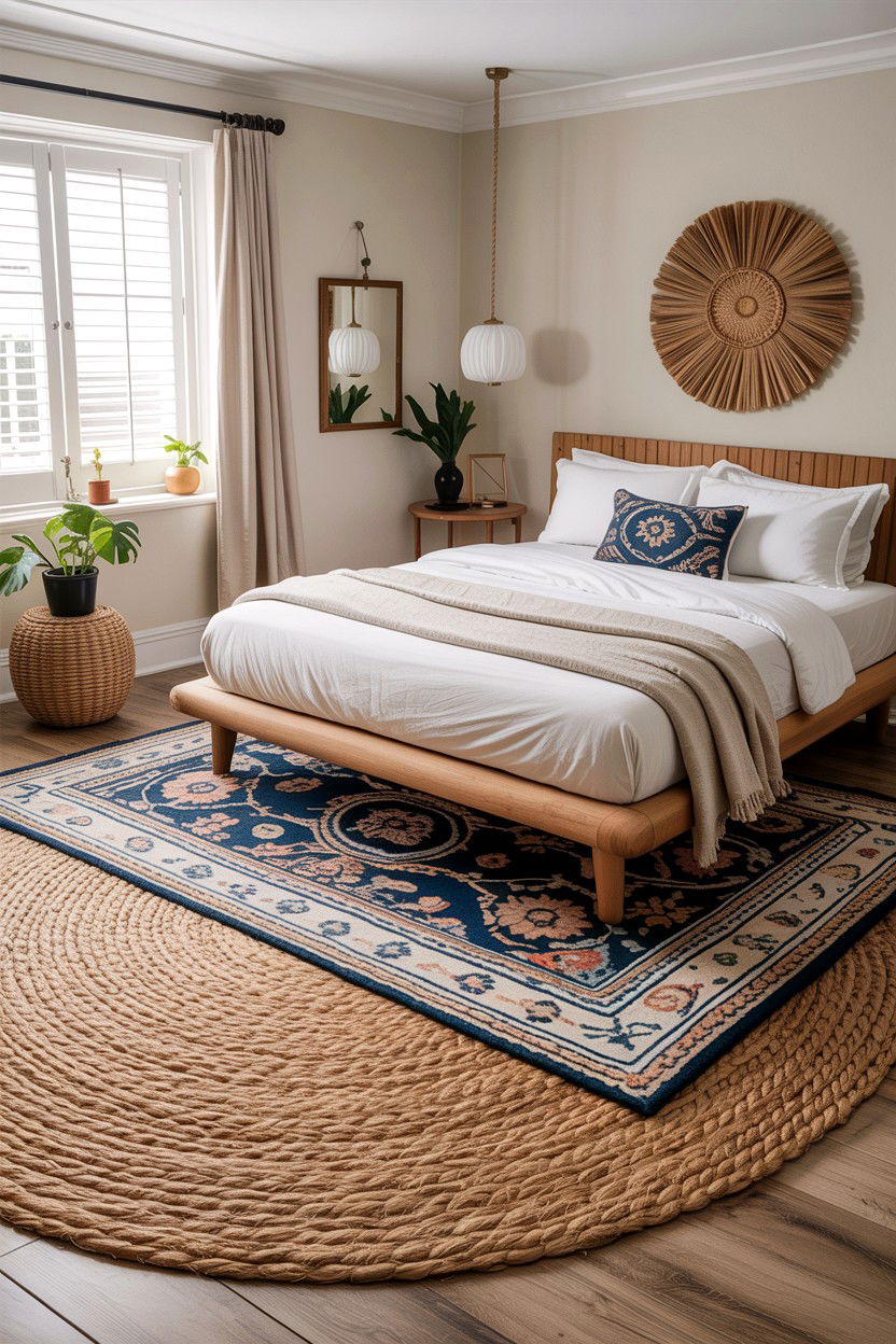 Layered Jute Rug Bedroom - 30 bedroom jute rugs