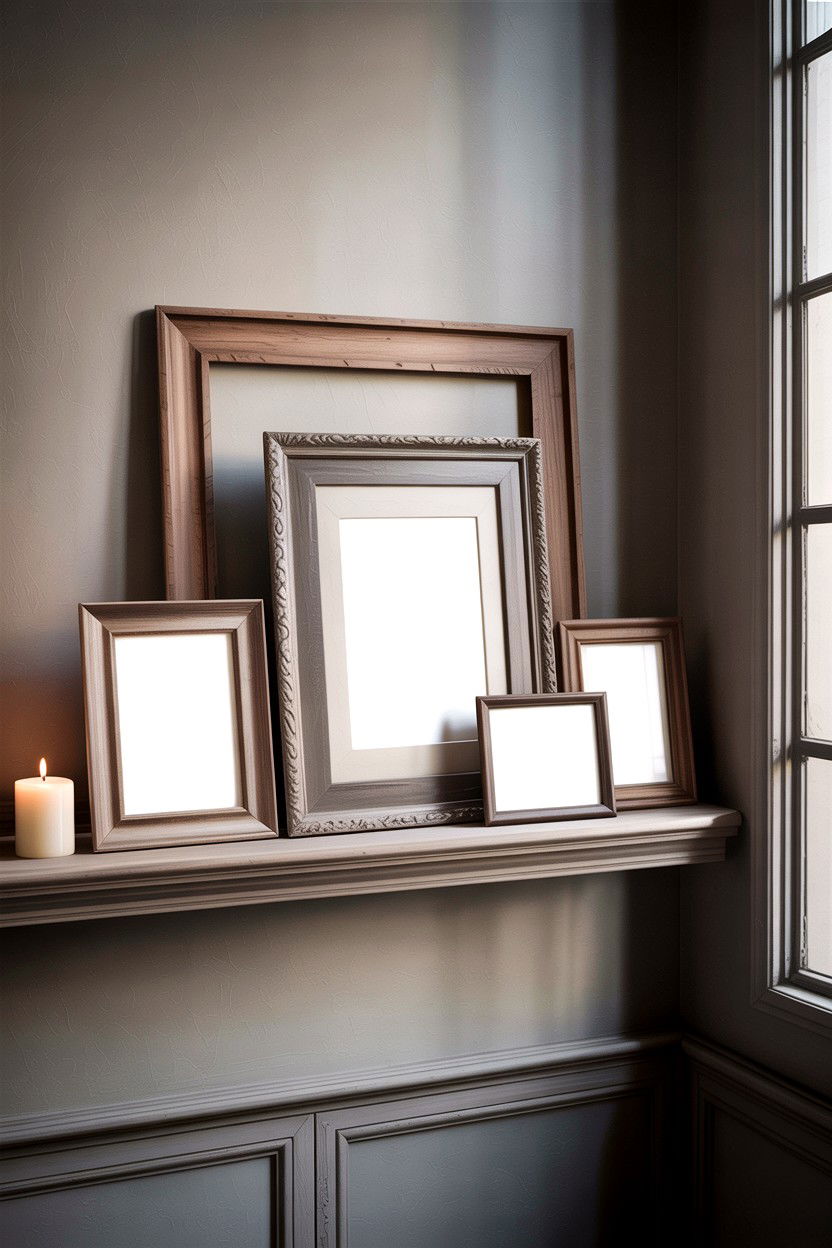 Layered Picture Frame Look - 30 bedroom memory wall ideas