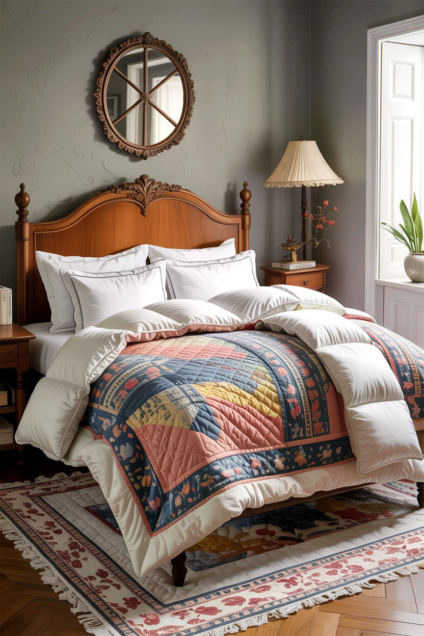 Layered Quilt And Duvet - 30 bedroom layered bedding ideas