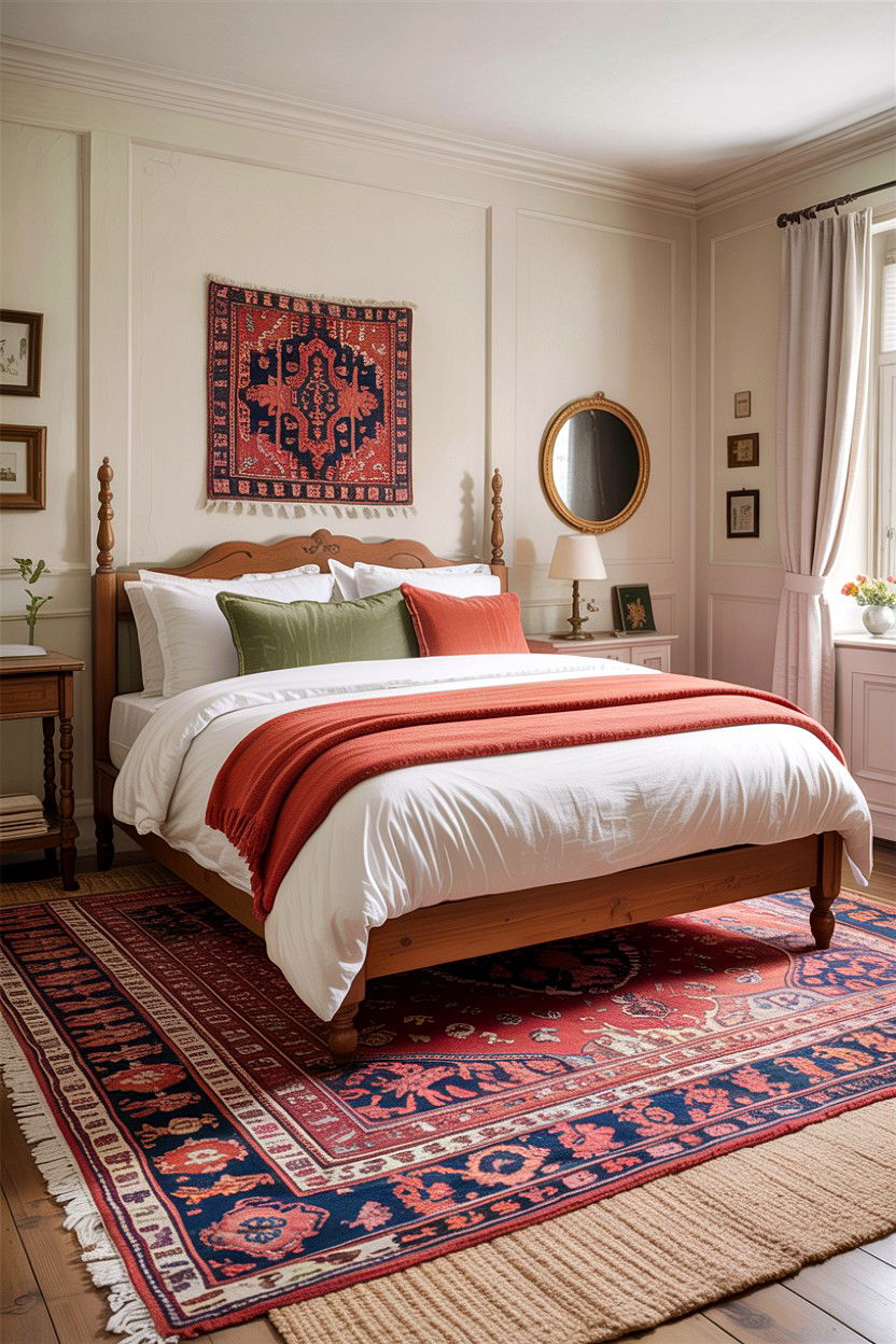 Layered Rug Bedroom - 30 country house bedroom ideas