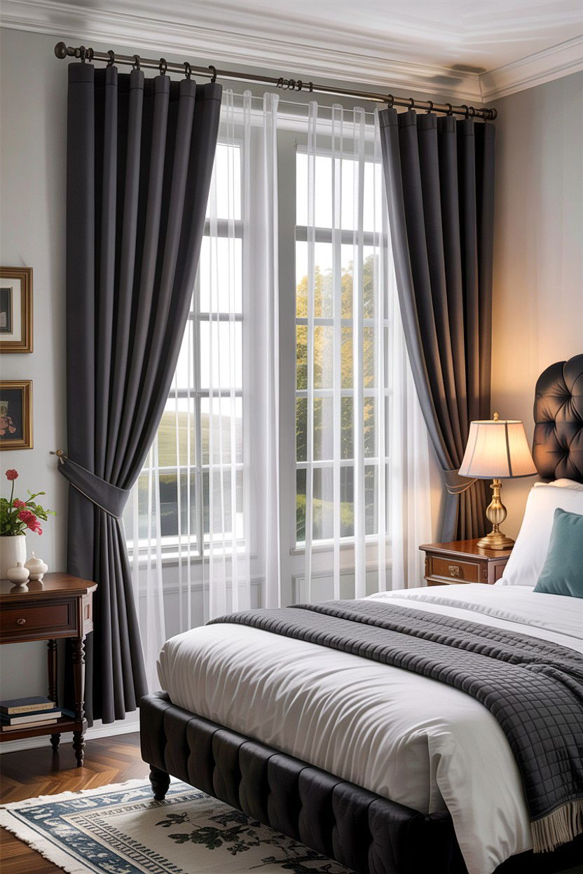 Layered Sheer And Blackout Curtains - 30 bedroom sheer curtains