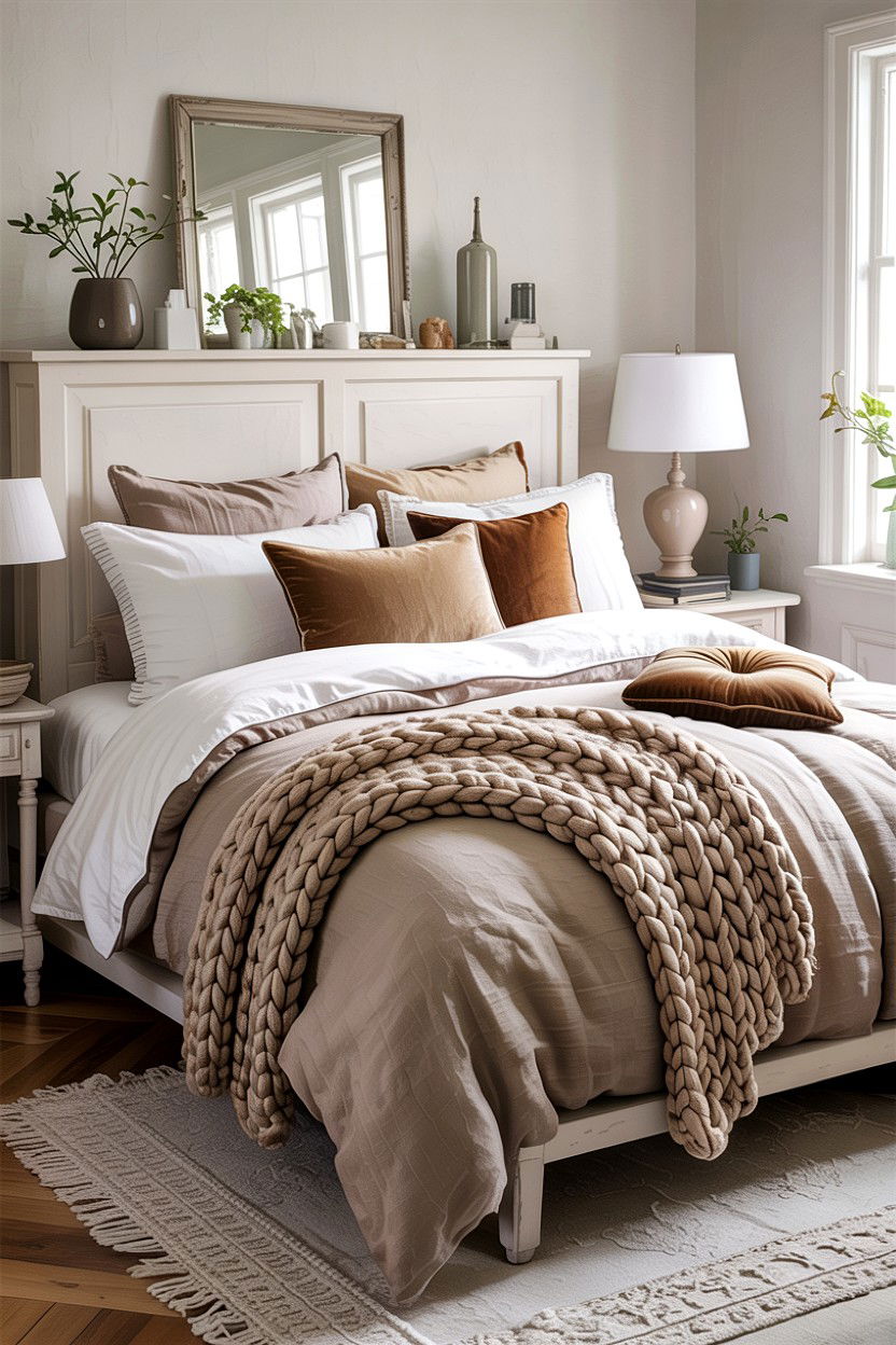 Layered Texture Bedding - 30 bespoke bedroom ideas