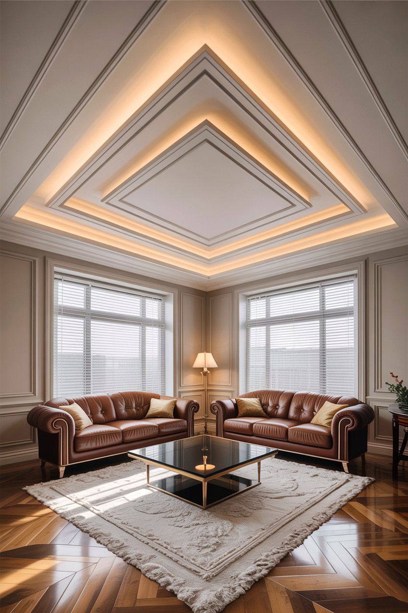 Layered false ceiling living room - 30 living room false ceiling designs