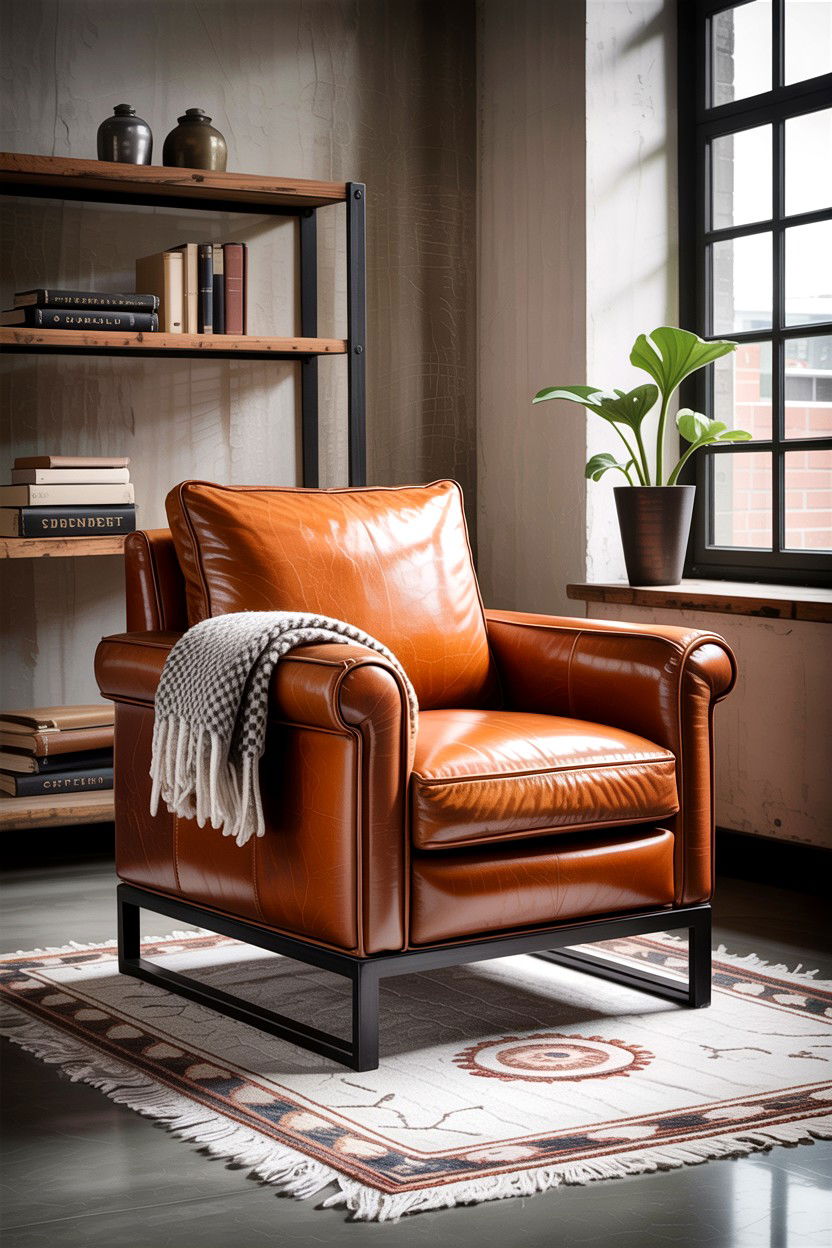Leather Accent Chair - 30 bedroom accent chairs
