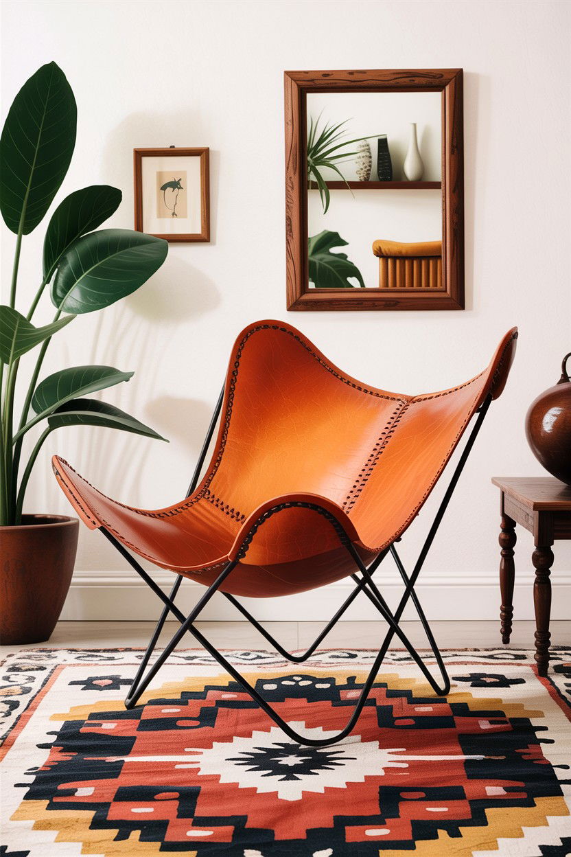 Leather Butterfly Lounge Chair - 30 living room Santa Fe furniture ideas