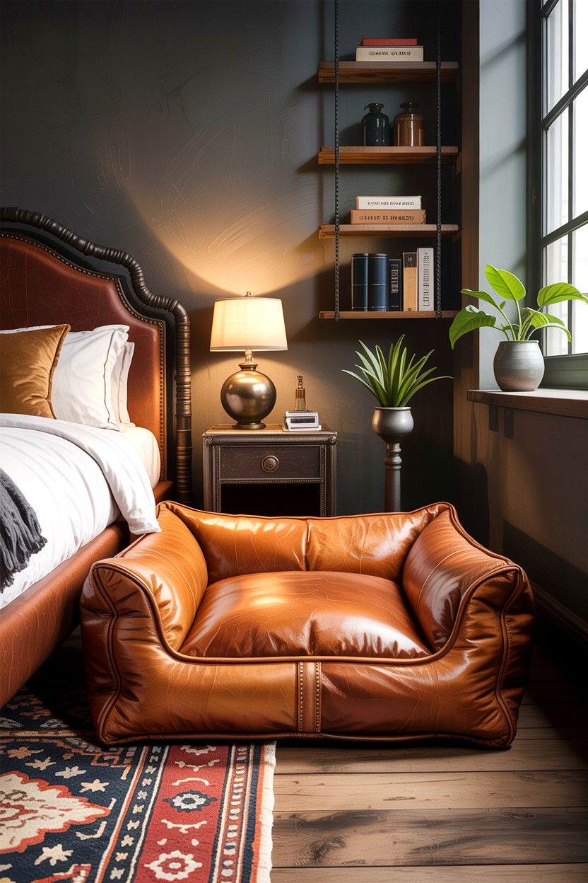 Leather Dog Bed For Industrial Bedroom - 30 dog bed bedroom ideas