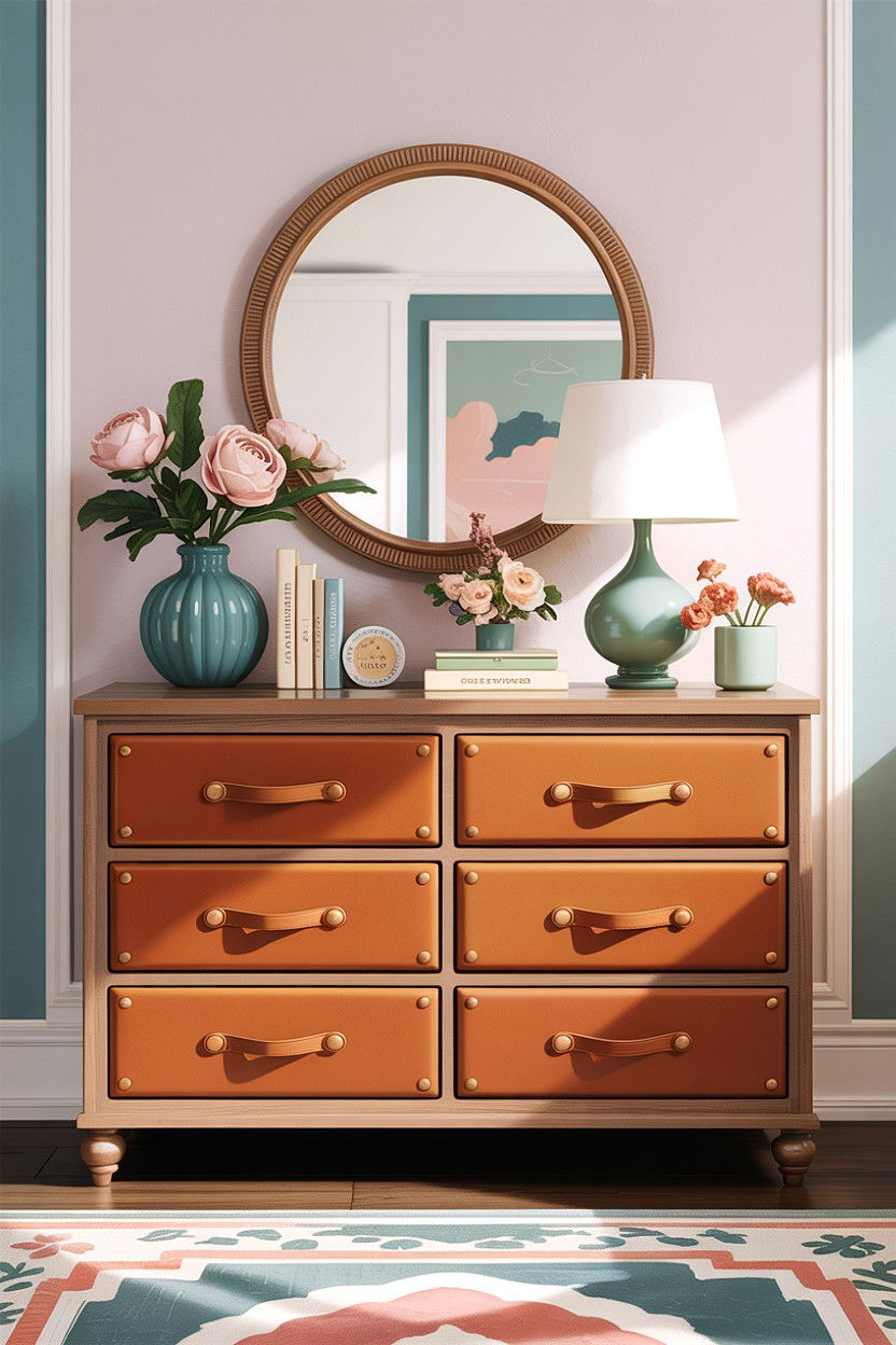 Leather Drawer Pulls - 30 leather bedroom ideas