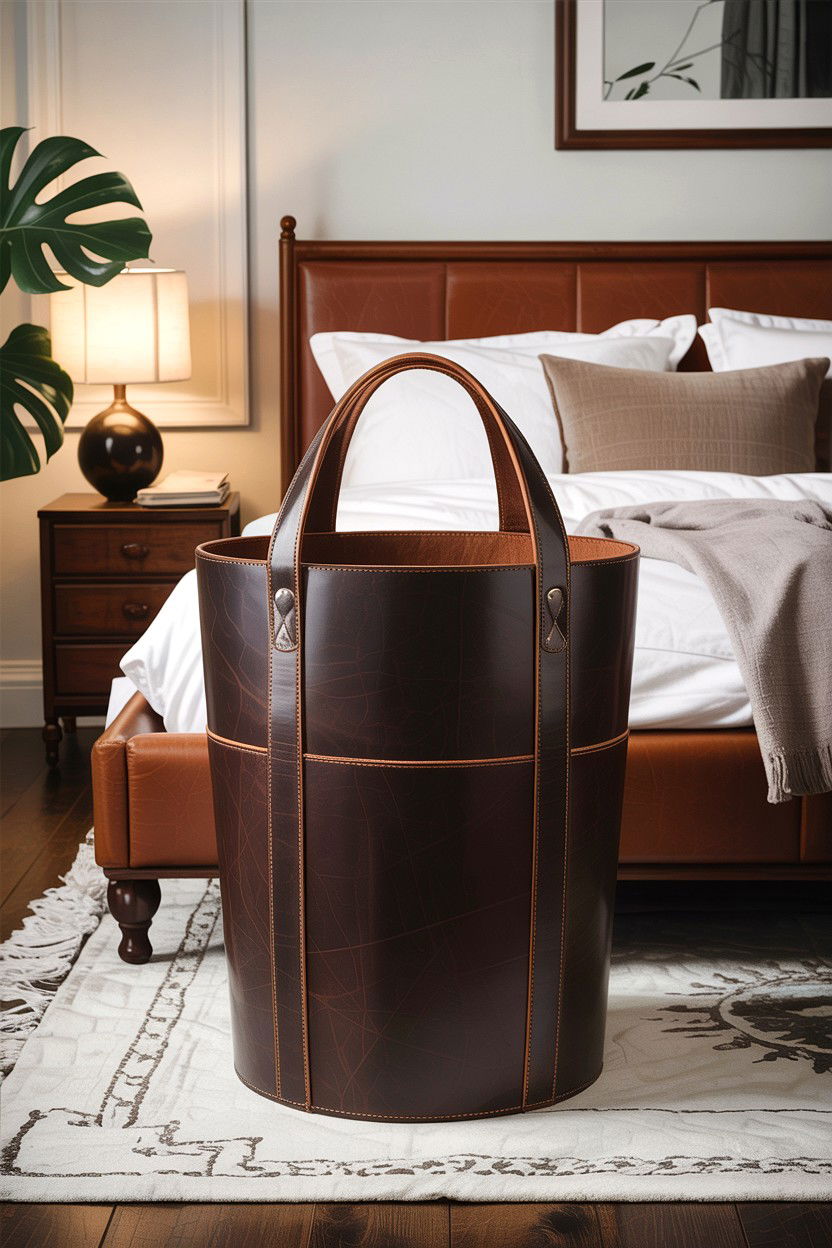 Leather Laundry Bag - 30 bedroom laundry baskets