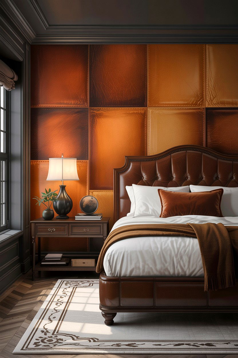 Leather Look Wallpaper - 30 bedroom textured wallpapers
