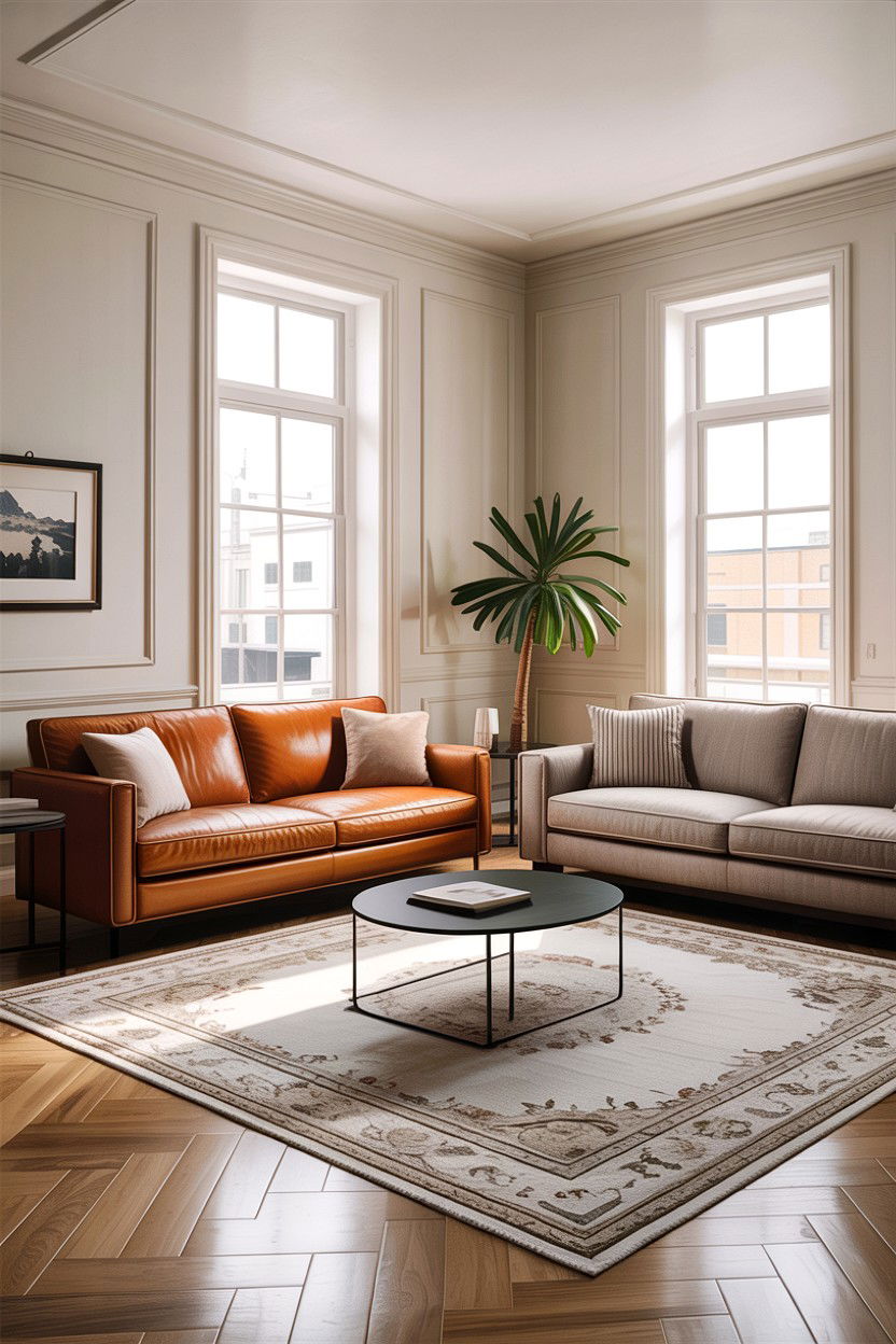 Leather Sofa Facing Fabric Sofa - 30 living room facing sofas ideas