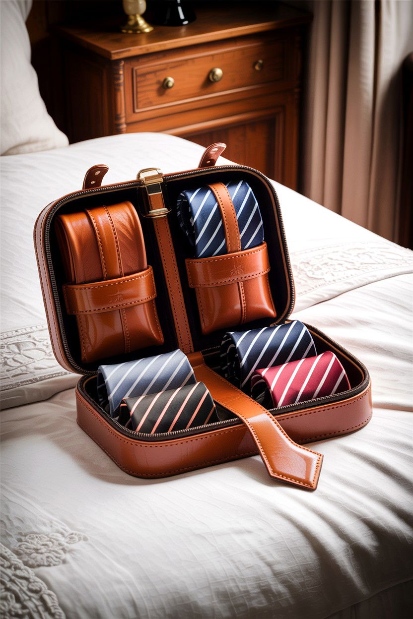 Leather Tie Case - 30 bedroom tie storage ideas