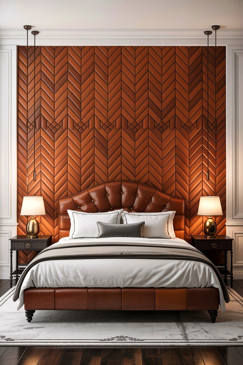 Leather Wall Tiles - 30 leather bedroom ideas