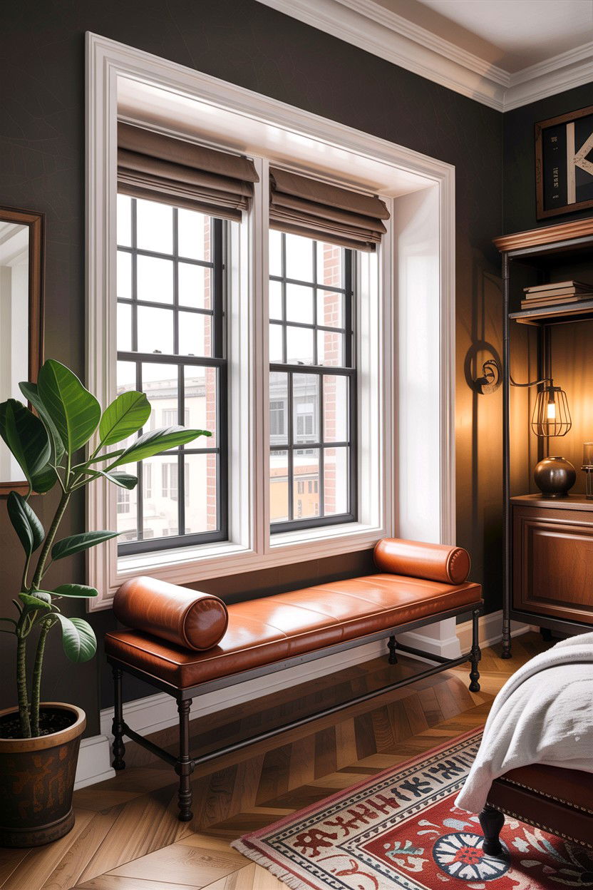 Leather Window Bench - 30 bedroom window benches