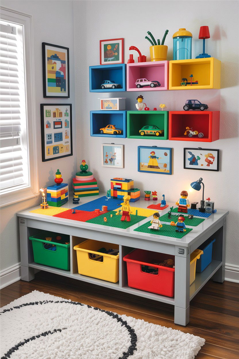 Lego Storage And Play Table - 30 elementary age bedroom ideas
