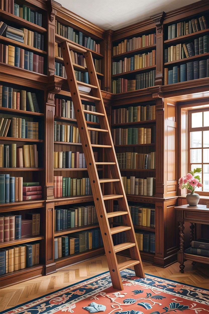 Library Ladder - 30 living room English furniture ideas