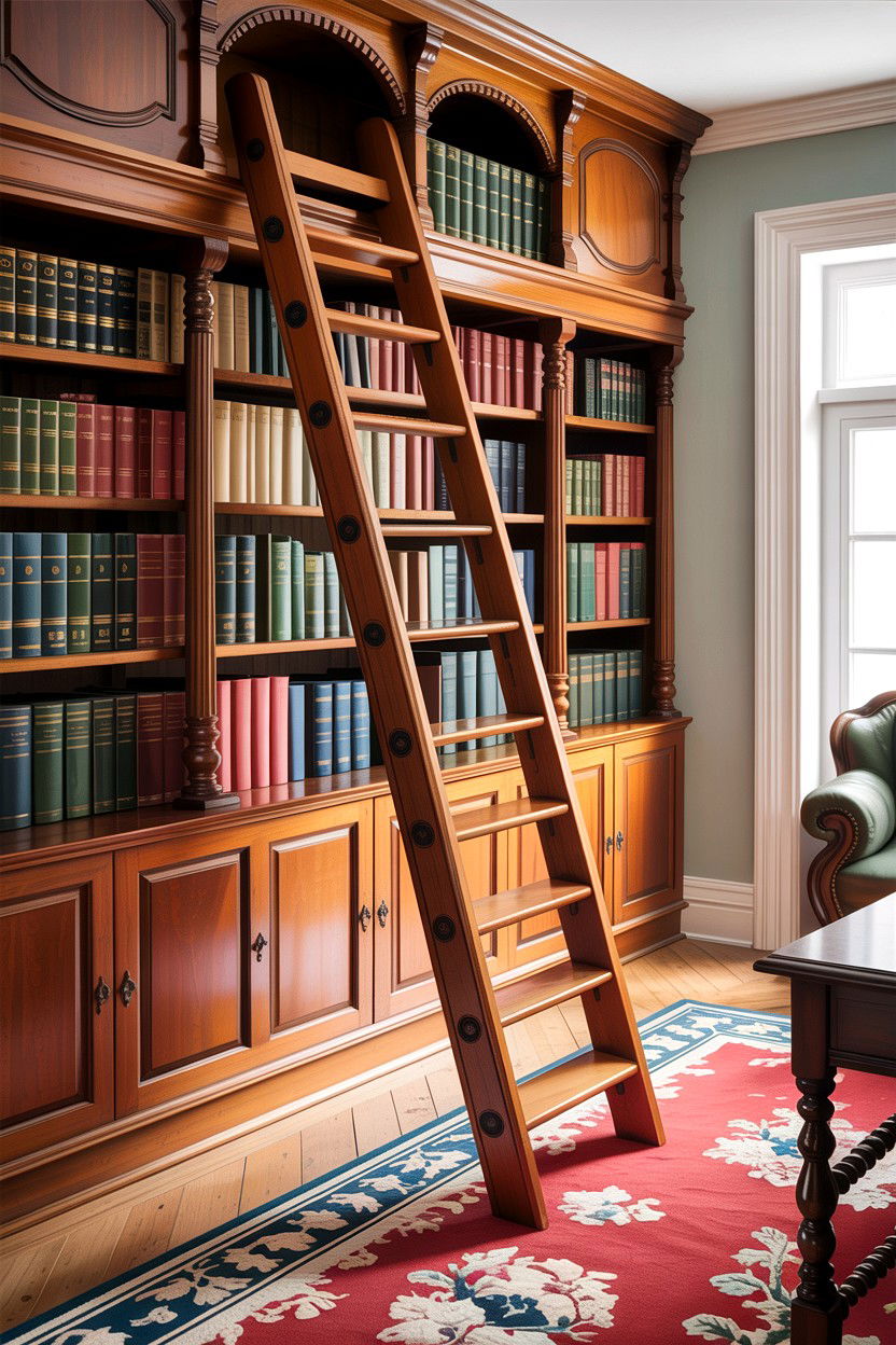 Library ladder - 30 living room Georgian furniture ideas